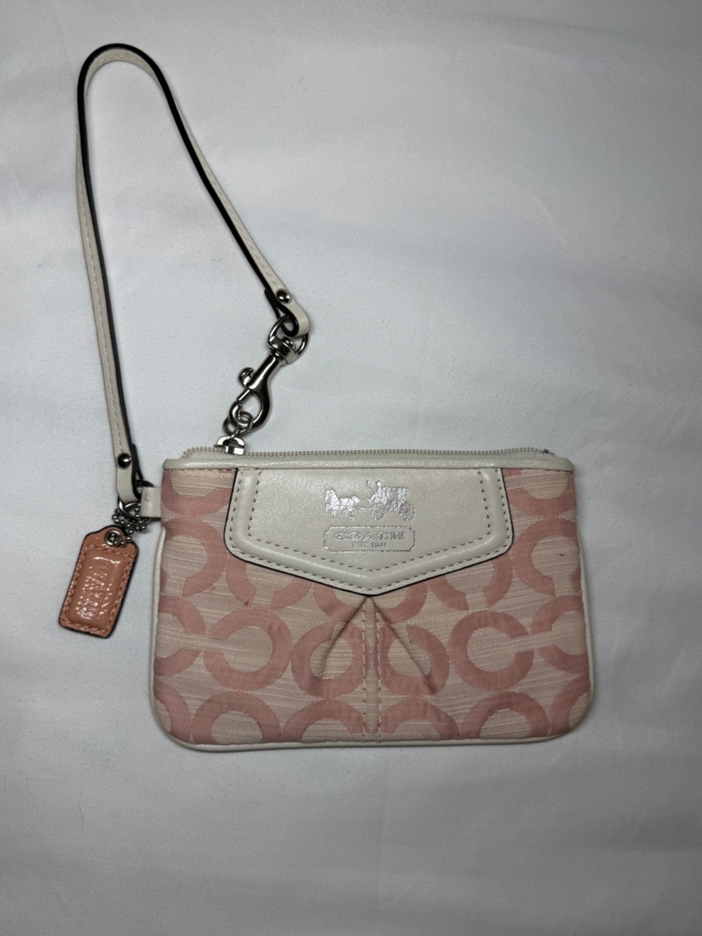 Coach Pink Signature Wristlet Wallet